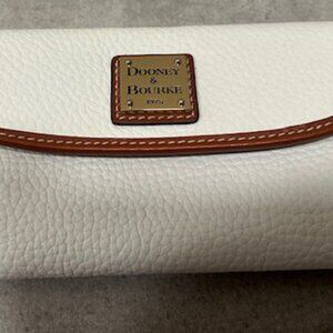 Dooney & Bourke Bone White Pebble Grain Leather Continental Clutch Wallet